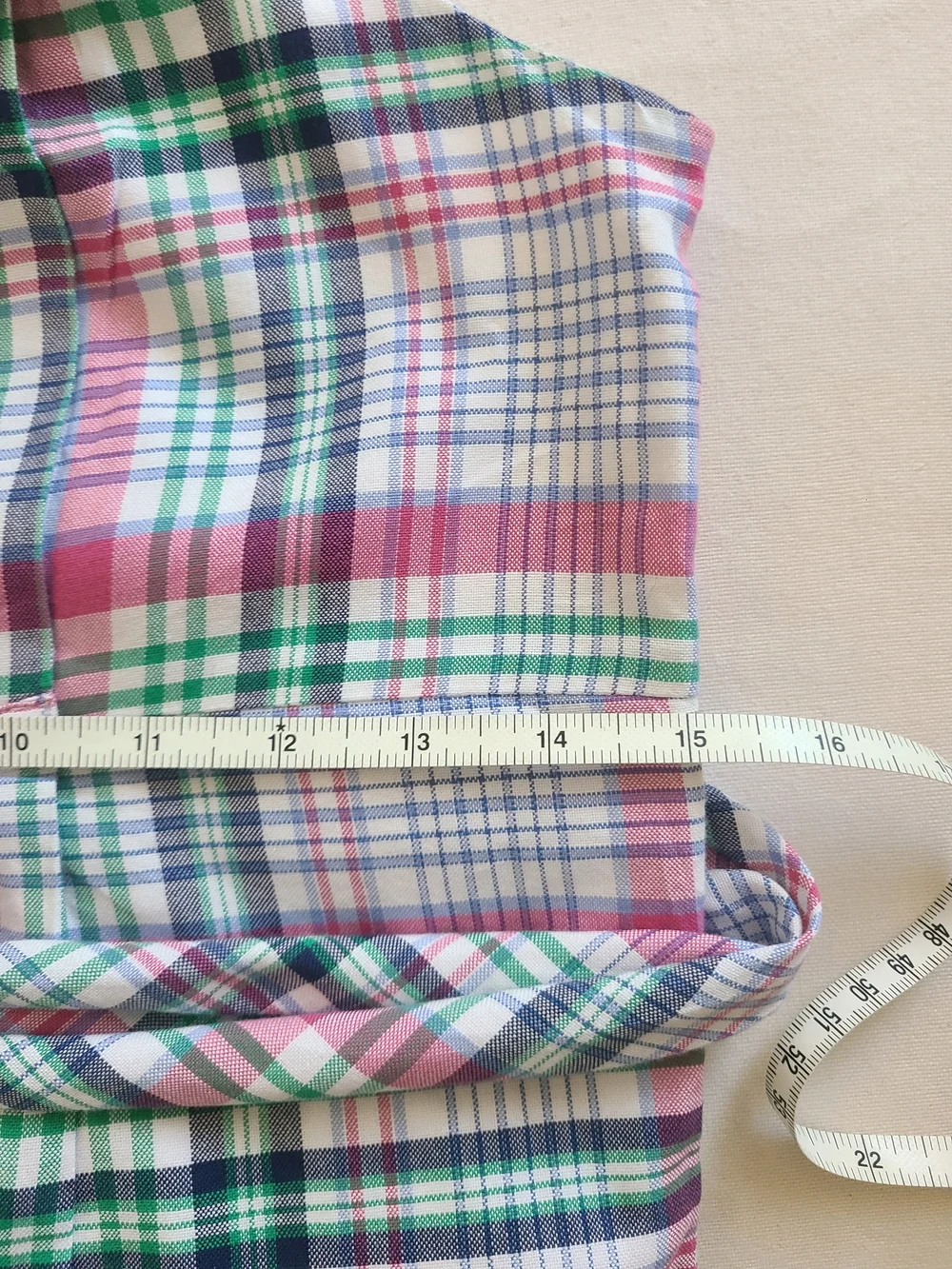 Ralph Lauren Pink & Green Plaid Ruffle Strap Dress